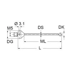 Щуп Renishaw M3 D2SIN L40 A-5004-1985